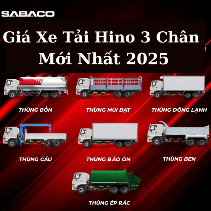 Giá Xe Tải Hino 3 Chân Mới Nhất 2025 – Đa Dạng Thùng Chuyên Dụng, Giao Xe Nhanh